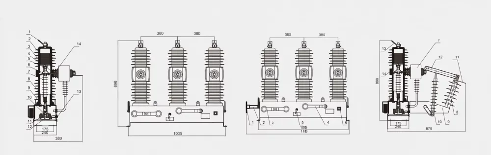 Outdoor Permanent Magnet Circuit Breaker Dimensions